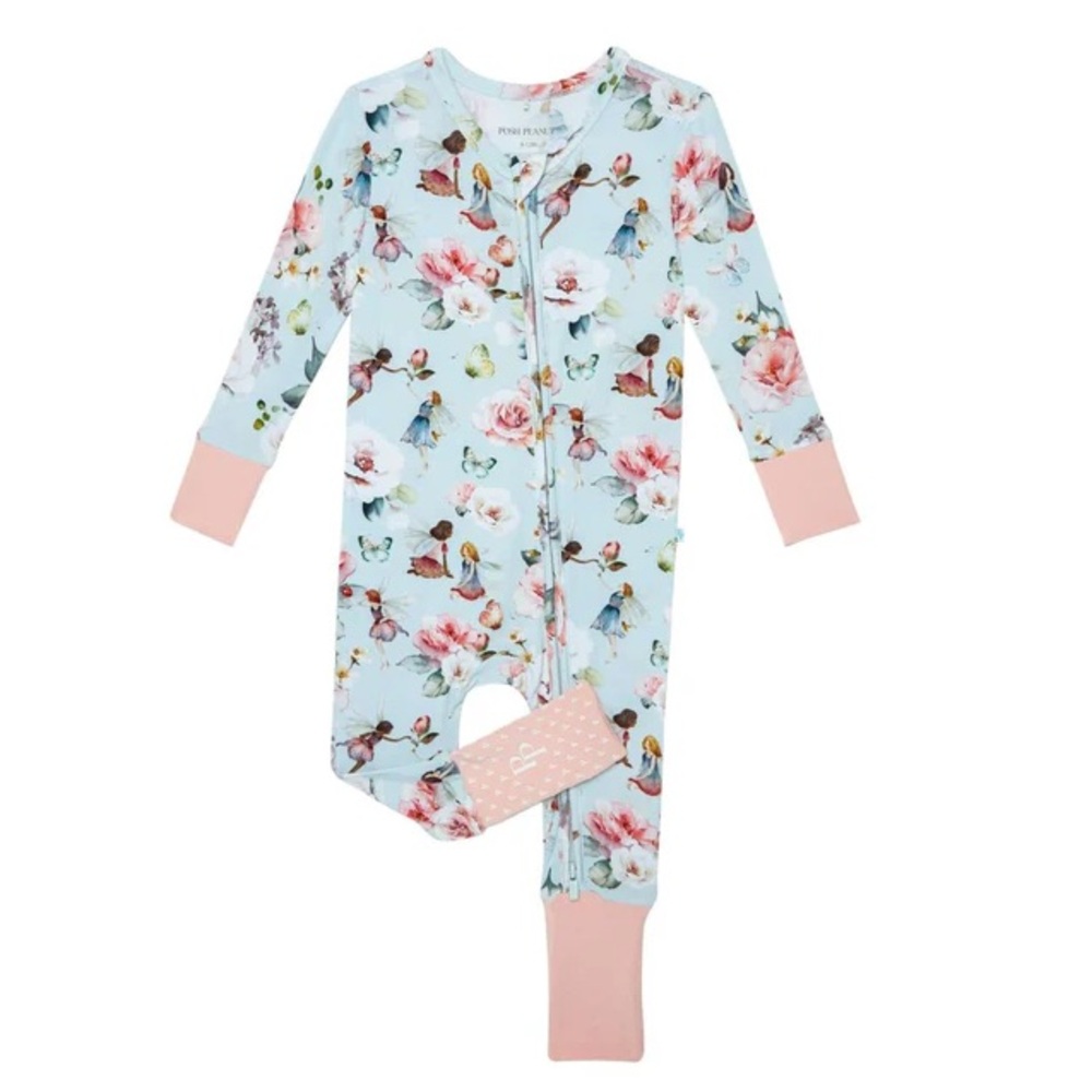 NWT Posh Peanut Melinda Convertible Footie 3-6M Fairies - Picture 7 of 8